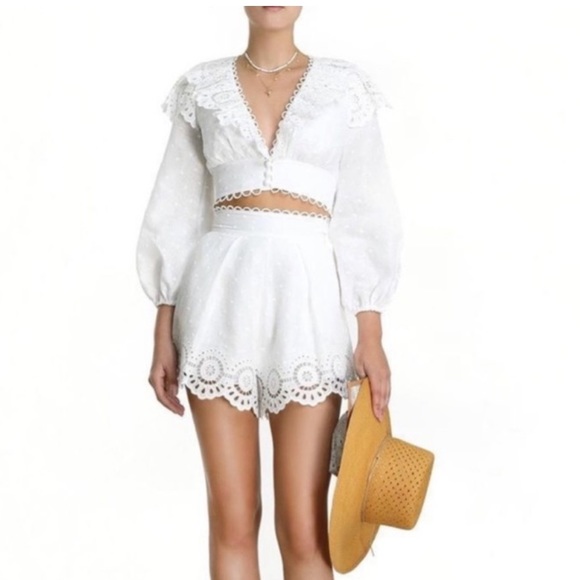 Zimmermann Bellitude Scalloped Shorts Zimmermann Size 3 - Picture 6 of 16